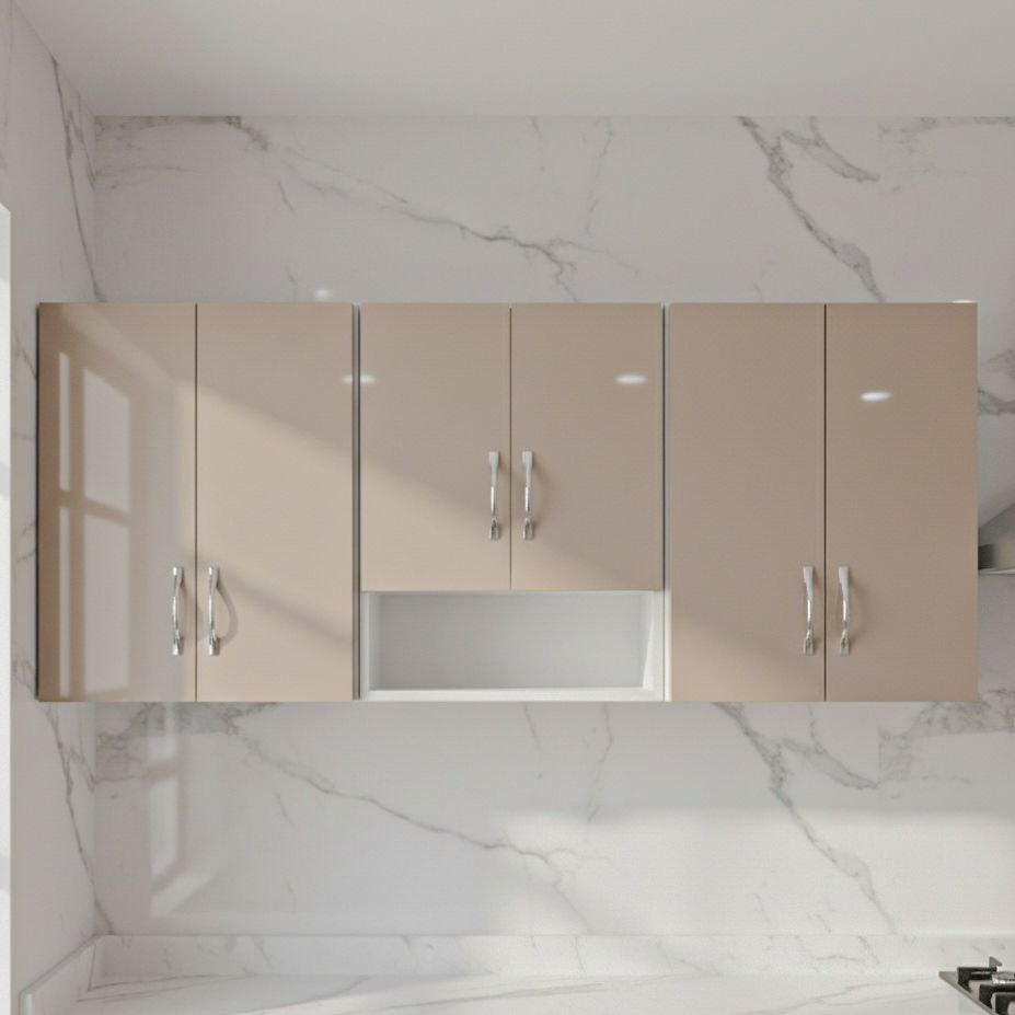 Placard mural de cuisine Beige Brillant – Design Moderne et Élégant