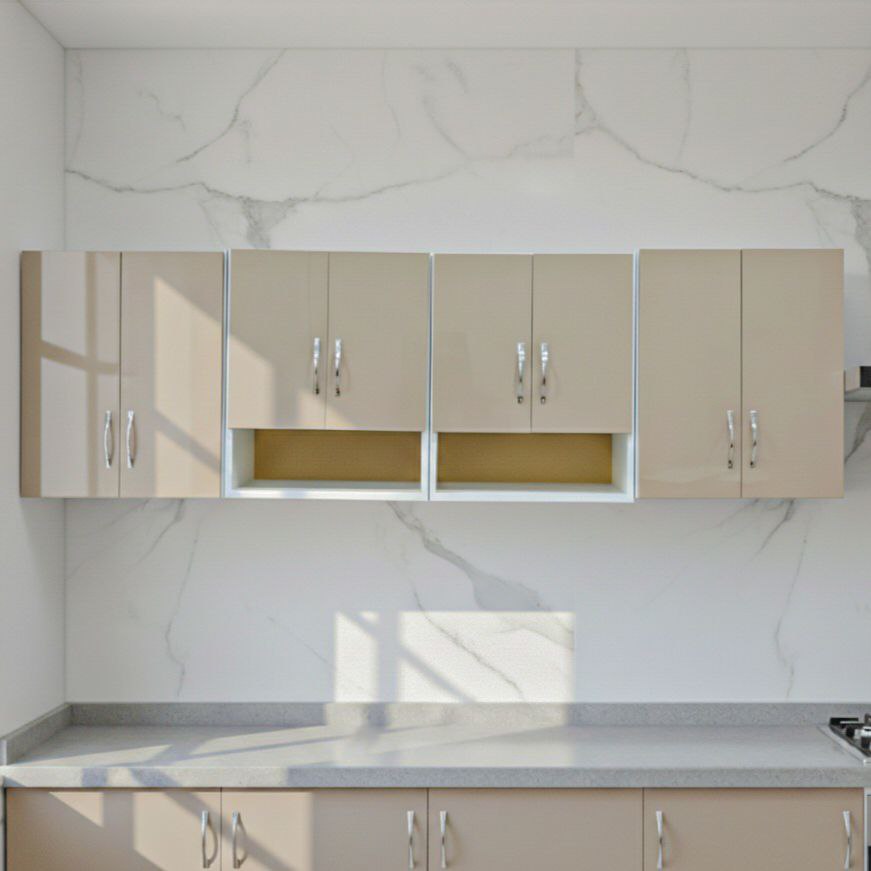 Placard mural de cuisine Beige Brillant – Design Moderne et Élégant
